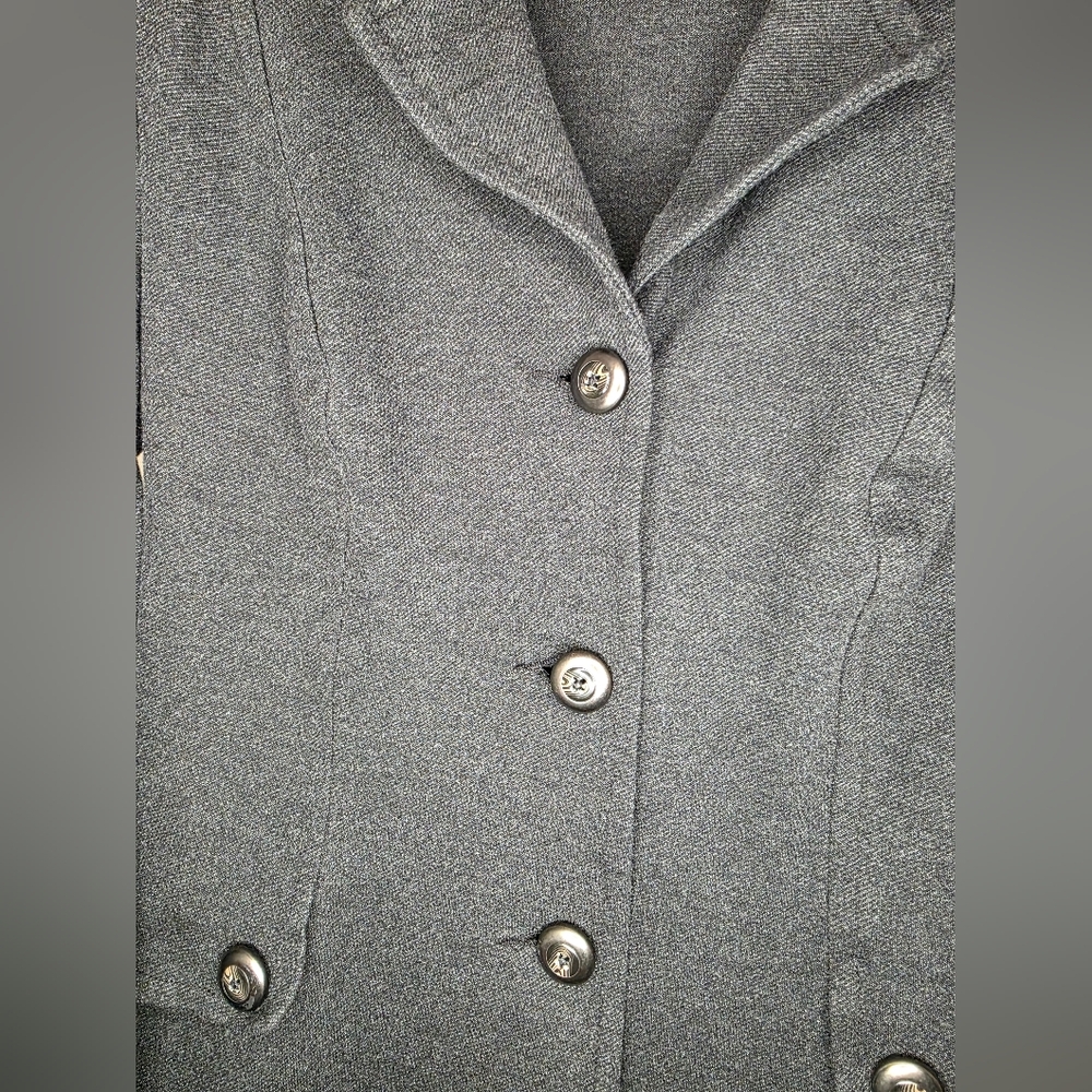 Cabi Ponte Knit Blazer Gray Contrast Trim Size Small - Picture 3 of 10